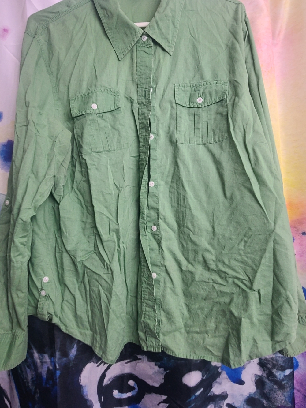 Old Navy Women's Button-Up Green Shirt
